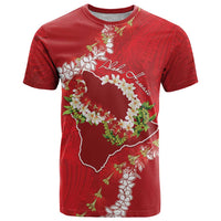 Hawaii Island Flowers Lei T Shirt Ohia Lehua Scarlet Red LT7 Red - Polynesian Pride