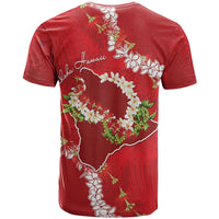 Hawaii Island Flowers Lei T Shirt Ohia Lehua Scarlet Red LT7 - Polynesian Pride