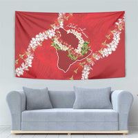 Hawaii Island Flowers Lei Tapestry Ohia Lehua Scarlet Red LT7 - Polynesian Pride