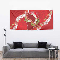 Hawaii Island Flowers Lei Tapestry Ohia Lehua Scarlet Red LT7 - Polynesian Pride
