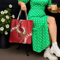 Hawaii Island Flowers Lei Tote Bag Ohia Lehua Scarlet Red LT7 - Polynesian Pride