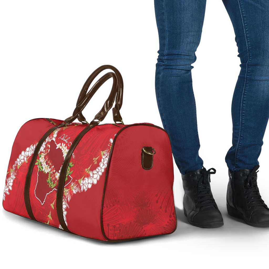 Hawaii Island Flowers Lei Travel Bag Ohia Lehua Scarlet Red