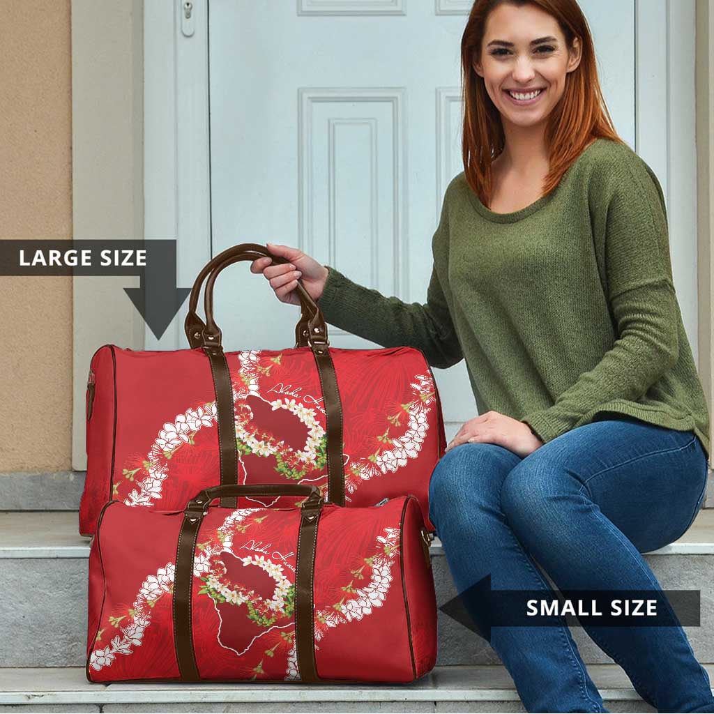 Hawaii Island Flowers Lei Travel Bag Ohia Lehua Scarlet Red