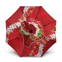 Hawaii Island Flowers Lei Umbrella Ohia Lehua Scarlet Red LT7 One Size Folded 11.42 inch Opened Diameter 37.4 inch Red - Polynesian Pride