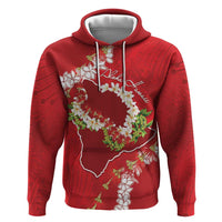 Hawaii Island Flowers Lei Zip Hoodie Ohia Lehua Scarlet Red LT7 Pullover Hoodie Red - Polynesian Pride