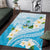 Guam Chamorro Guasali Flowers Area Rug Aqua Gradient LT7