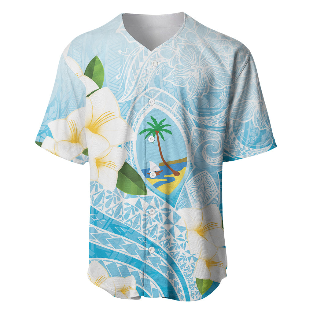 Guam Chamorro Guasali Flowers Baseball Jersey Aqua Gradient