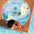 Guam Chamorro Guasali Flowers Beach Blanket Aqua Gradient LT7