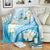 Guam Chamorro Guasali Flowers Blanket Aqua Gradient LT7