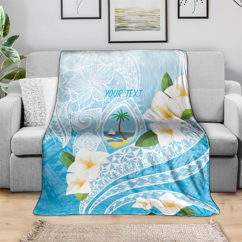 Guam Chamorro Guasali Flowers Blanket Aqua Gradient LT7