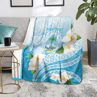 Guam Chamorro Guasali Flowers Blanket Aqua Gradient LT7