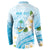 Guam Chamorro Guasali Flowers Button Sweatshirt Aqua Gradient