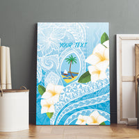 Guam Chamorro Guasali Flowers Canvas Wall Art Aqua Gradient LT7