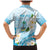 Guam Chamorro Guasali Flowers Family Matching Mermaid Dress and Hawaiian Shirt Aqua Gradient