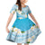 Guam Chamorro Guasali Flowers Family Matching Mermaid Dress and Hawaiian Shirt Aqua Gradient