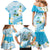 Guam Chamorro Guasali Flowers Family Matching Mermaid Dress and Hawaiian Shirt Aqua Gradient