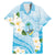 Guam Chamorro Guasali Flowers Family Matching Mermaid Dress and Hawaiian Shirt Aqua Gradient