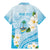 Guam Chamorro Guasali Flowers Family Matching Mermaid Dress and Hawaiian Shirt Aqua Gradient