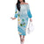 Guam Chamorro Guasali Flowers Family Matching Off The Shoulder Long Sleeve Dress and Hawaiian Shirt Aqua Gradient