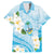 Guam Chamorro Guasali Flowers Family Matching Off Shoulder Maxi Dress and Hawaiian Shirt Aqua Gradient