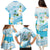 Guam Chamorro Guasali Flowers Family Matching Puletasi and Hawaiian Shirt Aqua Gradient