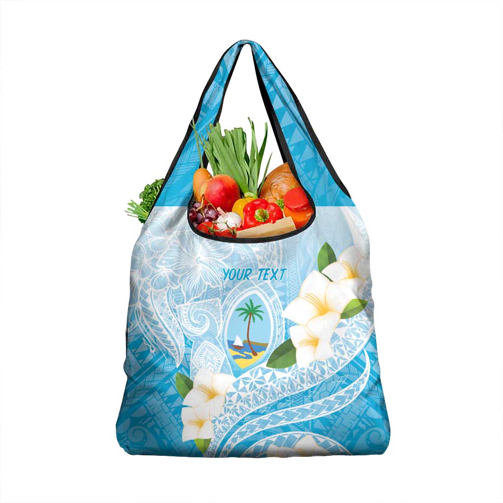 Guam Chamorro Guasali Flowers Grocery Bag Aqua Gradient LT7 1-pack One Size Aquamarine - Polynesian Pride