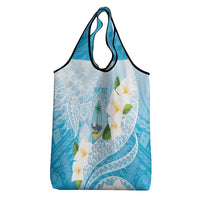Guam Chamorro Guasali Flowers Grocery Bag Aqua Gradient LT7 - Polynesian Pride