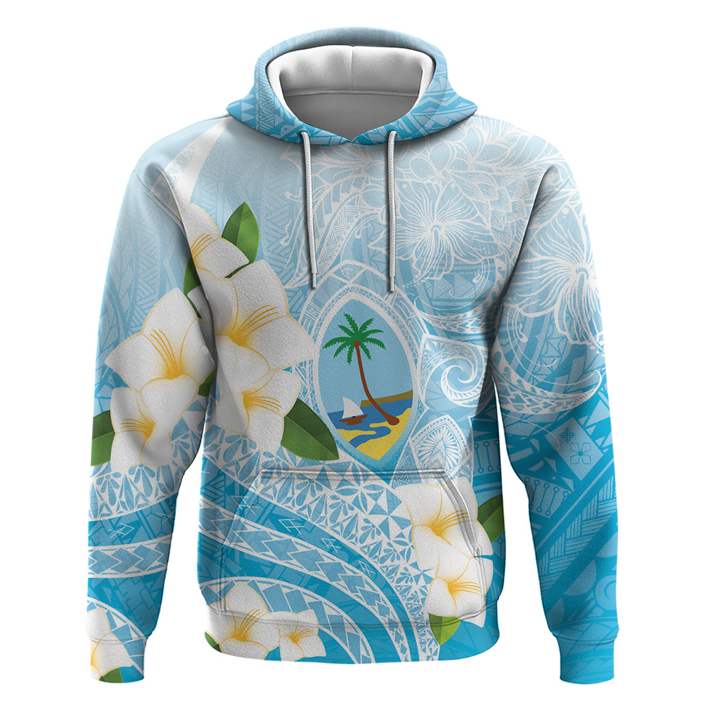 Guam Chamorro Guasali Flowers Hoodie Aqua Gradient