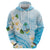 Guam Chamorro Guasali Flowers Hoodie Aqua Gradient