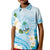 Guam Chamorro Guasali Flowers Kid Polo Shirt Aqua Gradient