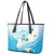 Guam Chamorro Guasali Flowers Leather Tote Bag Aqua Gradient LT7