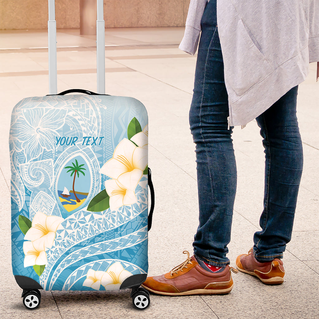 Guam Chamorro Guasali Flowers Luggage Cover Aqua Gradient LT7