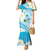 Guam Chamorro Guasali Flowers Mermaid Dress Aqua Gradient