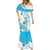 Guam Chamorro Guasali Flowers Mermaid Dress Aqua Gradient