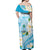 Guam Chamorro Guasali Flowers Off Shoulder Maxi Dress Aqua Gradient