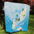 Guam Chamorro Guasali Flowers Quilt Aqua Gradient LT7