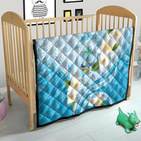 Guam Chamorro Guasali Flowers Quilt Aqua Gradient LT7