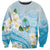 Guam Chamorro Guasali Flowers Sweatshirt Aqua Gradient