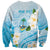 Guam Chamorro Guasali Flowers Sweatshirt Aqua Gradient