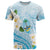 Guam Chamorro Guasali Flowers T Shirt Aqua Gradient