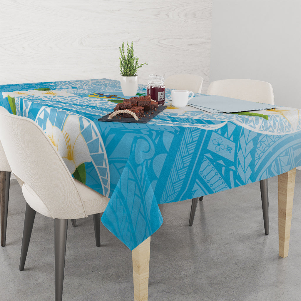 Guam Chamorro Guasali Flowers Tablecloth Aqua Gradient LT7