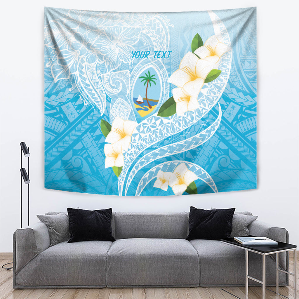 Guam Chamorro Guasali Flowers Tapestry Aqua Gradient LT7