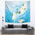 Guam Chamorro Guasali Flowers Tapestry Aqua Gradient LT7