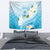 Guam Chamorro Guasali Flowers Tapestry Aqua Gradient LT7