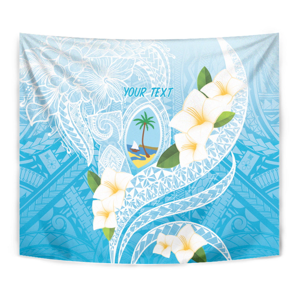 Guam Chamorro Guasali Flowers Tapestry Aqua Gradient LT7