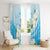 Guam Chamorro Guasali Flowers Window Curtain Aqua Gradient LT7