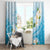 Guam Chamorro Guasali Flowers Window Curtain Aqua Gradient LT7