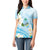 Guam Chamorro Guasali Flowers Women Polo Shirt Aqua Gradient