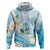 Guam Chamorro Guasali Flowers Zip Hoodie Aqua Gradient