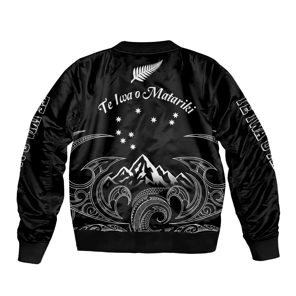 New Zealand Sleeve Zip Bomber Jacket Maori Te Iwa o Matariki LT7 - Polynesian Pride